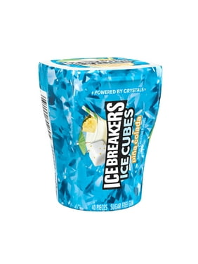 Ice Breakers Ice Cubes Pina Colada Sugar Free Chewing Gum, Bottle 3.24 oz, 40 Pieces