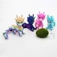 thumbnail image 3 of Long Haired 3D Printed Dragon Home Office Movable Joint Dragon Model Multi-color Gradient Dragon Action Figure Desktop Ornament, 3 of 6