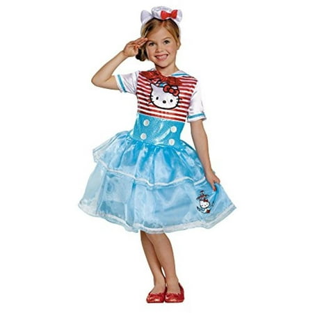 Disguise Girls Hello Kitty Sailor Costume Hat & Gloves, S4-6x