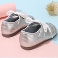 thumbnail image 5 of Toddler Girls Dress Shoes Mary Jane Flats School Uniform Oxfords Wedding Party Bow Flower Shoes Comfort Loafers Silver 28, 5 of 5