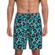 thumbnail image 1 of Balery Leopard 1 Pantalones cortos de pijama de punto de algodón para hombre con cinturilla y bolsillos-4X-Large, 1 of 6
