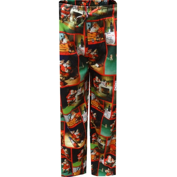 Coca-Cola Christmas Santa Mens Flannel Sleep Lounge Pants Pajama Bottoms