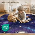 thumbnail image 4 of ODIKA 8'x10' Washable Area Rug Durable, Non-Slip Cosmic Themed Field Featuring Planets Galaxy Motifs Starry for Living Room, Under Sectional, Family, 4 of 7