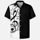thumbnail image 2 of Camisa de verano para hombre 2024, camisetas hawaianas de manga corta con estampado de notas musicales para niños y niñas, camisetas de viaje para la playa, ropa informal con solapa, 2 of 5