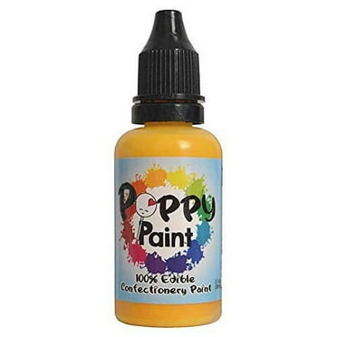 Yellow Fast Drying Edible Poppy Paint for Cake Pops, Cookies, Chocolates - 30ml