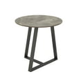 thumbnail image 2 of Weston Home Dinant Stone with Grey Metal Base End Table, Grey, 2 of 7