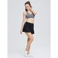 thumbnail image 5 of Women Athletic Skirt Quick Dry Running Golf Skort Pleated with Pockets, Black, Large, 5 of 6