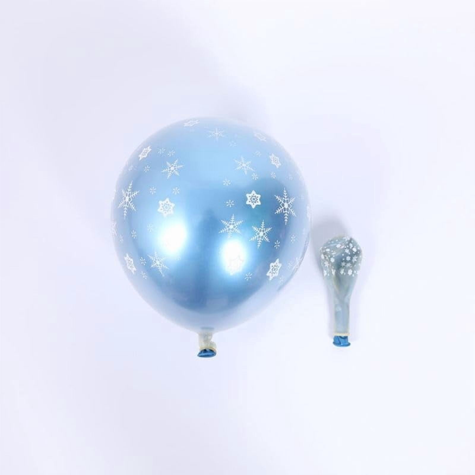 140Pcs Ice Snow Balloons Garland Arch Kit, Blue Silver White Latex Balloon with Transparent Snowflake Foil Balloon for Winter Wonderland Christmas Snowflake Holiday Birthday Party Decor