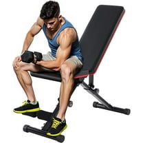 BEDDLE Weight Bench,Adjustable Workout Bench,Foldable Bench Press for Full Body Strength Training, Home Gym Fitness Strength Training, Black