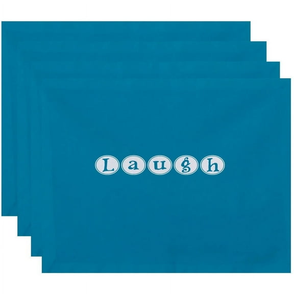 Simply Daisy 18" x 14" Laugh Word Print Placemats, Set of 4