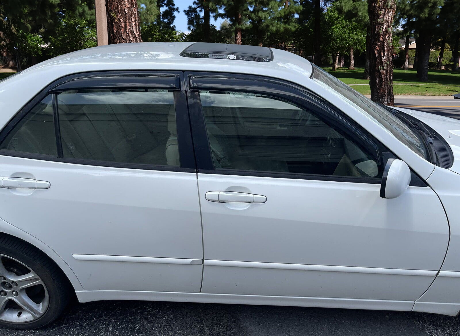 Ikon Motorsports Compatible with 01-05 Lexus IS300 Sedan Acrylic Window Visors Vent Windshield Deflector Rain Guard 4Pc Set Outside Mount 2001 2002 2003 2004 2005
