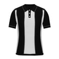 thumbnail image 4 of Awdenio Mens T-shirt Summer Fashion Knitted Casual Stripe Short Sleeved Turndown Collar Blouse Machine Washable, Perfect for Summer Outdoor Sports, 4 of 8