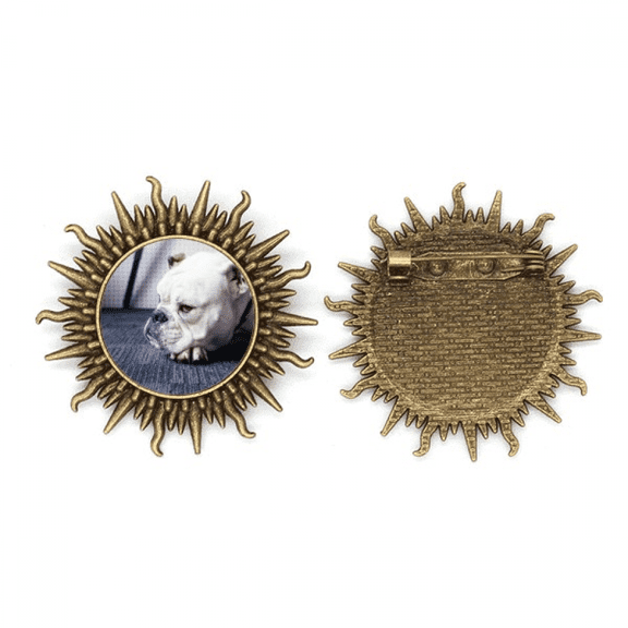 Dog Pet Animal Gray Picture Metall Sonne Brosche Haken Pin