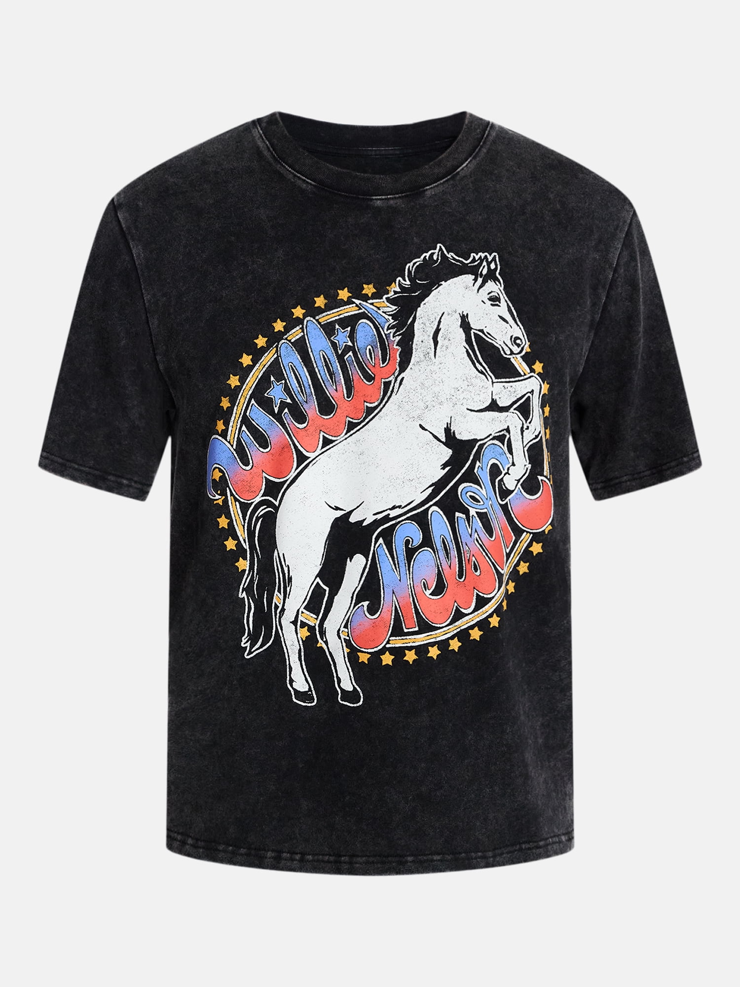 Willie Nelson Men's & Big Men's Heavyweight Boxy Fit Washed Cotton Graphic Tee, Sizes XS-5XL