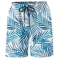 thumbnail image 5 of Telankuip Mens American Flag Print Swim Trunks with Compression Liner Summer Casual Hawaiian Holiday Style Beach Surfing Shorts Lined Pocket Elastic Drawstring Waist Board Shorts 13-Light Blue S, 5 of 5