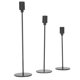 thumbnail image 4 of 3 juegos de candelabros negros, soporte de vela alto cónico de hierro forjado de Metal mate negro, accesorios de boda, 4 of 12