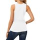 thumbnail image 4 of Playeras,Blusas y Tops,Ropa para Mujer Camisetas Sin Mangas Para Adolescentes Mujeres entrenamiento elegante sexy o cuello sin mangas sólido transpirable tops camisa (White, S), 4 of 7