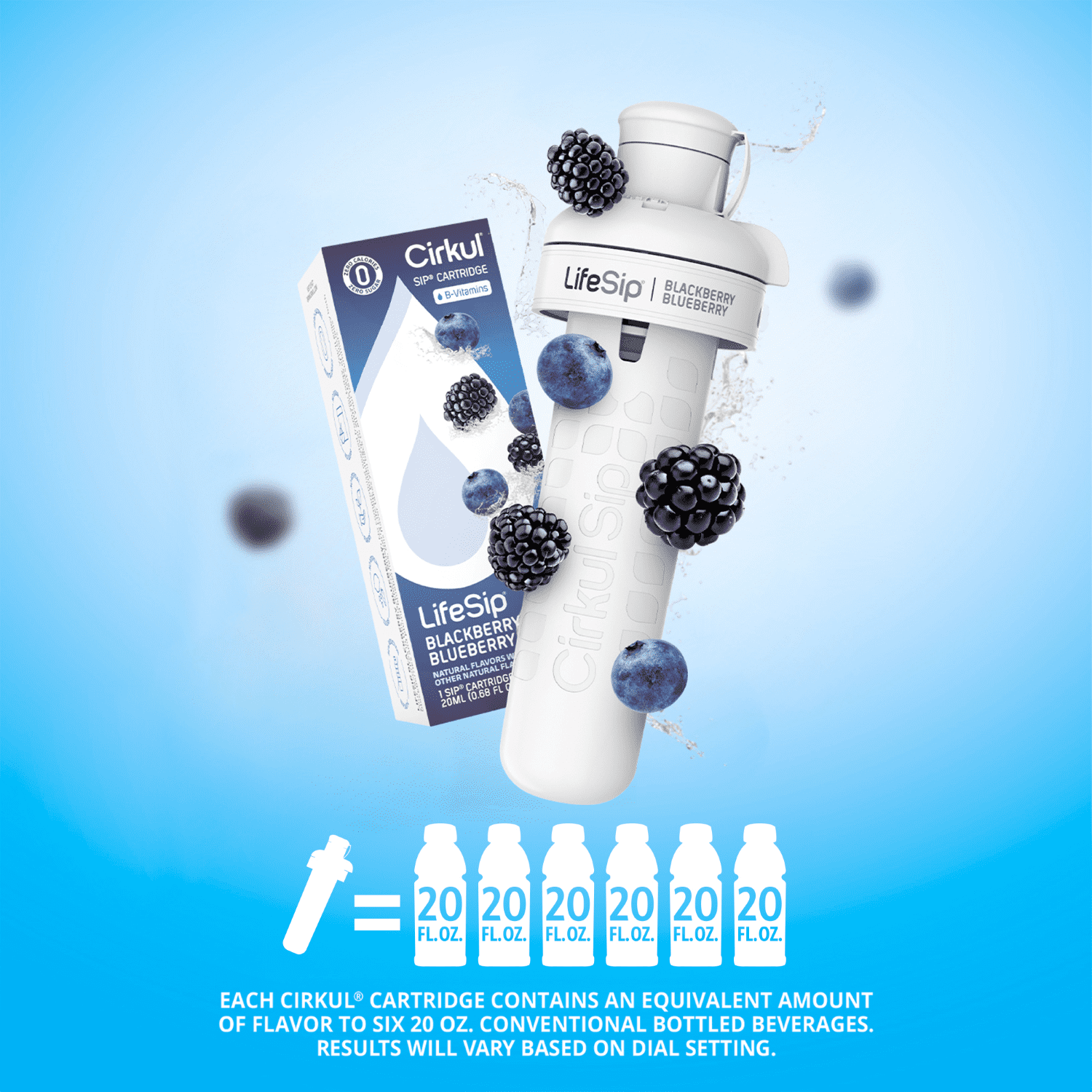 Cirkul LifeSip Blackberry Blueberry Flavor Cartridge, Drink Mix, 1-Pack