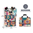 thumbnail image 2 of Yayeee Freestanding Laundry Hamper with Handle Collapsible Large Storage Basket for Clothes, Orange Geometric, 2 of 7