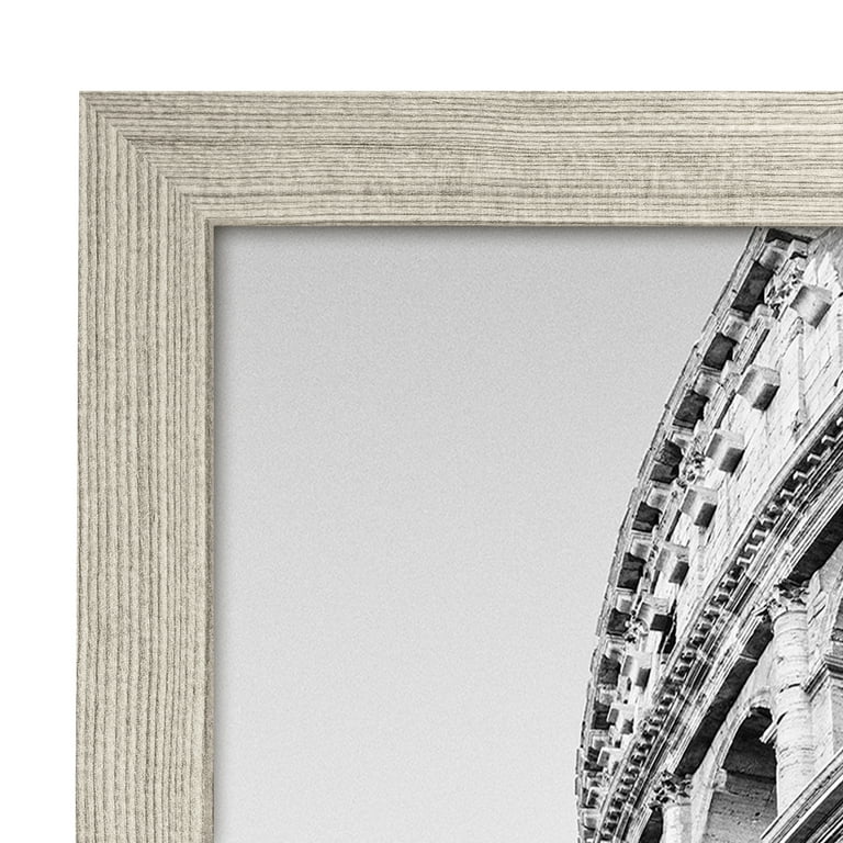 Pack of 2, 24x36 White Distressed Grain Style Poster Picture Frame with  Plexiglass