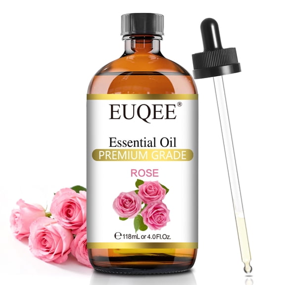 EUQEE 118ml Rose Fragrance Oil for Candle and Soap Making,Essential Oil Scent for Diffusers,Aromatherapy,Perfume,Humidifiers,Hair