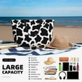 thumbnail image 5 of Wukai Cow Print Black White Print Zipper Bag,large Beach Tote Bag,Waterproof Sandproof Bag,Grocery and Picnic Tote Travel Bag, 5 of 5