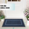 thumbnail image 2 of Tapis de Porte avant Extérieur Intérieur, Antidérapant Robuste en Caoutchouc Naturel, Durable et Résistant à la Décoloration, Facile à Nettoyer, Profil Bas pour Entrée et Patio, 30 x 17, Marine, 2 of 4