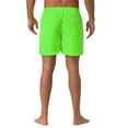 thumbnail image 3 of Pantalones cortos de verano para hombres INSPIRE CHIC, sólidos, con cintura elástica y cordón, pantalones cortos de surf de 34 pulgadas, verde brillante, 3 of 6