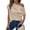 Khaki, variant on DAFPZW Off Shoulder Tops for Women Summer Skew Neck Blouse Adjustable Drawstring Batwing Sleeve Loose Fit Casual Tops