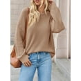 thumbnail image 3 of Women's Chunky Knit Sweater - Oversized Ribbed Crewneck Long Sleeve Top Fall Winter Casual Fashion, 3 of 7