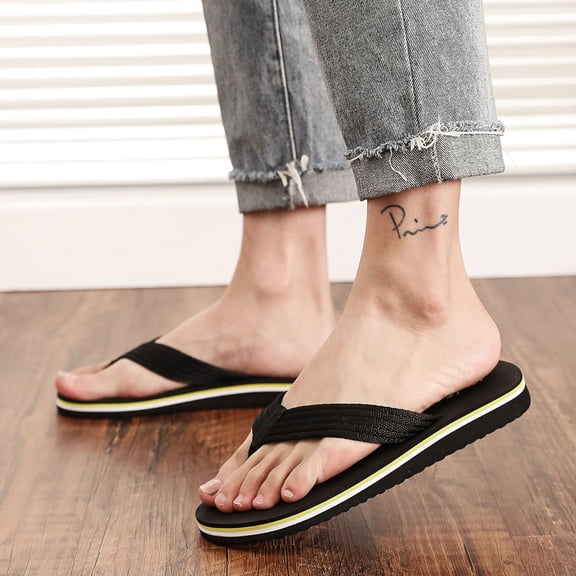 BONIXOOM Slippers For Man Clearance Slip-On Platform V-Day Casual Summer Mens Dress Shoes Black Size 9