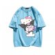 thumbnail image 3 of Camiseta de manga corta de algodón de estilo universitario sencillo para niñas de Hello Kitty, Top holgado con cuello redondo que combina con todo para niños, 3 of 5