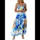 thumbnail image 3 of Vestido Bohemio Floral Y2K Sin Mangas para Mujer, Estampado con Tirantes Finos, Corte en A, para Vacaciones y Playa. Azul L, 3 of 10
