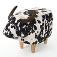 thumbnail image 5 of Alvantor Animal Ottoman Footrest Modern Velvet Cow-Shaped Ottoman for Living Room, Bedroom Black, 5 of 7