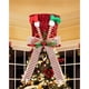 thumbnail image 4 of Puntoco Gorro de árbol de Navidad con forma de elfo rojo y verde, con lazo a rayas y decoración de lentejuelas, 4 of 8