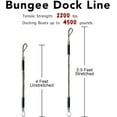 thumbnail image 4 of ABCISI 4 Feet Bungee Dock Line, Mooring Rope with Stainless Steel Clip Accessories - 2-Pack, Built-in Snubber, Compatible with Kayak, Canoe, Pontoon, Power Boat, Jet Ski (Grey), 4 of 13