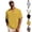 Gold, variant on Mens Henley Shirt Short Sleeve Cotton Casual V Neck Summer Beach Shirt 2026 Fashion Beach Vacation Outdoor Tops with Pocket Gold 3XL