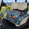 thumbnail image 3 of Psesaysky Golf Cart Seat Covers Blue Boho Paisley Floral Golf Cart Seat Blanket with 4 Pockets and Handle, Non-slip Universal Fit for EZGO, Yamaha, Club Car and Other 2-Seat Carts, 51"x 30.3", 3 of 8