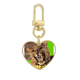 thumbnail image 1 of Leopardo felino Llavero de metal en forma de corazón dorado, 1 of 3