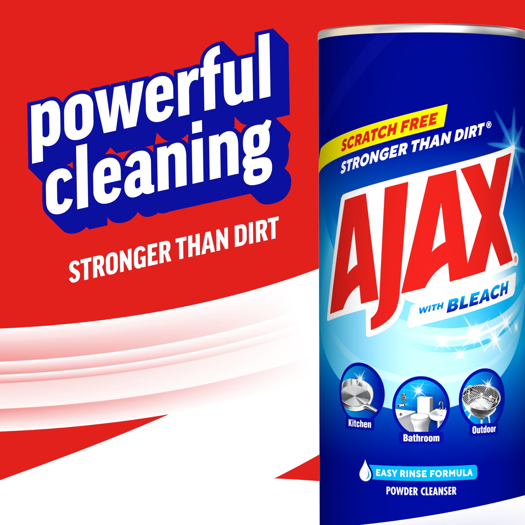 6 pack) Ajax Powder Cleanser with Bleach, Scratch-Free Formula, 21
