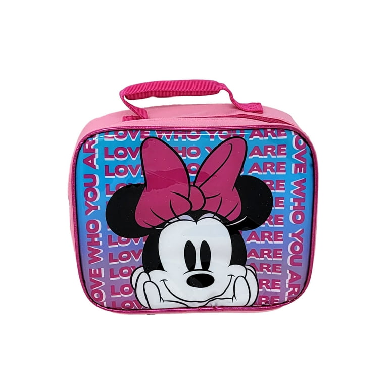 Minnie Mouse Lunch Bag Insulated Pink w Disney Pull Top Water Bottle 16oz Set