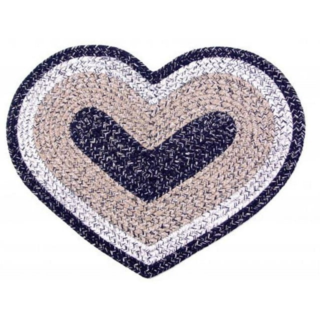 Mr. MJs Trading AG-64298 Braided Heart Rug, Black Haze