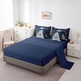 thumbnail image 5 of jejeloiu Chic Christmas Tree Bedding Comforter Set 7 Pieces,Happy New Year Full Bedding Set,Merry Xmas Snowflake Fitted Sheet Flat Sheet For Children,Microfiber Bedroom Decor Reversible, 5 of 8