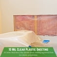 thumbnail image 3 of Clear  Sheeting  10 mil  (20' x 100')  Thick  Sheeting, Heavy Duty Polyethylene Film, Drop Cloth Vapor Barrier Covering for Crawl Space, 3 of 7