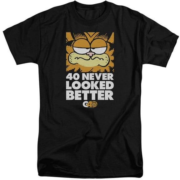 Garfield 40 Looks S/S Adult Tall 18/1 T-Shirt Black