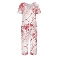 thumbnail image 4 of Women's Halloween Pajama Sets 2 Pieces Lounge Sleepwears Pumpkin Printed Plus Size Short Sleeve Top and Capri Pants Halloween Gifts, 4 of 6