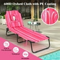 thumbnail image 5 of GVN Chaise Lounge Outdoor, Lounge Chair Outdoor,Beach Chaise Lounge Chair with Face Hole and Removable Pillow-Hot Pink, 5 of 8