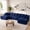 130"U-Shape Blue 4Seat, variant on SEENYOO 130" Boneless Couch, Modern Couches for Living Room, U-Shaped 4-Seat Modular Sofa with Chaise, Oversized, No Assembly, Gray