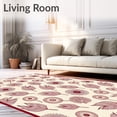 thumbnail image 2 of ODIKA 6'x9' Machine Washable Non-Slip Area Rug, Enchanting Floral Blossom Ornate Decorative Accent High Traffic Rug with Pad, Ivory, 616683, 2 of 8