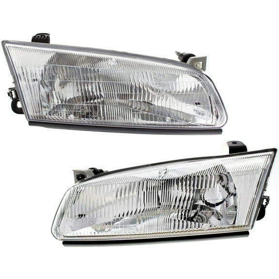 Halogen Headlight Set For 1997-1999 Toyota Camry Left and Right with Bulbs